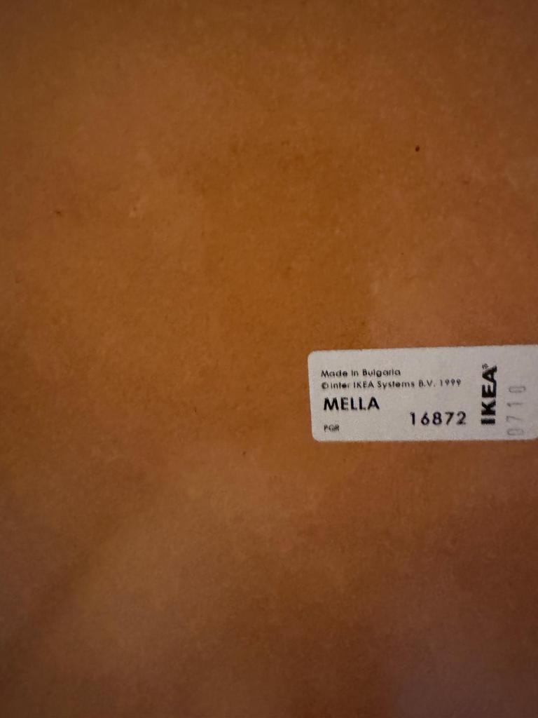 IKEA Mella tafel - Wit met metalen poten, Minder dan 50 cm, Gebruikt, Vierkant, Tot twee personen