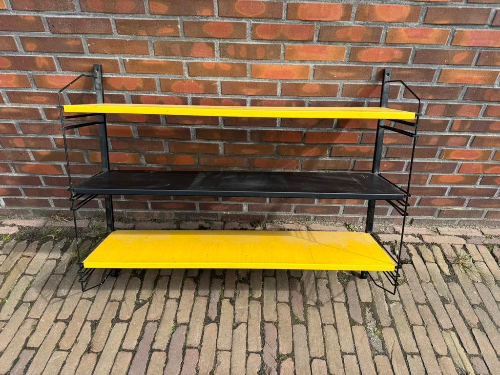 Vintage Dutch design metalen wandrek van Drentea, Ophalen, Gebruikt