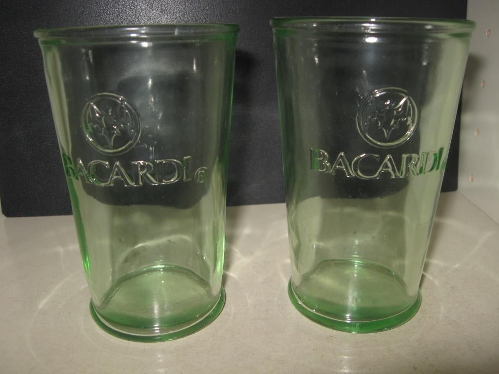 2 Bacardi Mojito glazen ..., Ophalen of Verzenden, Zo goed als nieuw, Overige typen