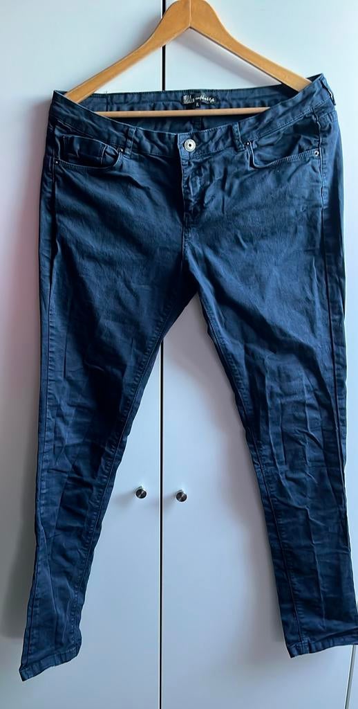 Donkerblauwe broek Bella Ragazza XL/42, Ophalen of Verzenden, Blauw, Lang