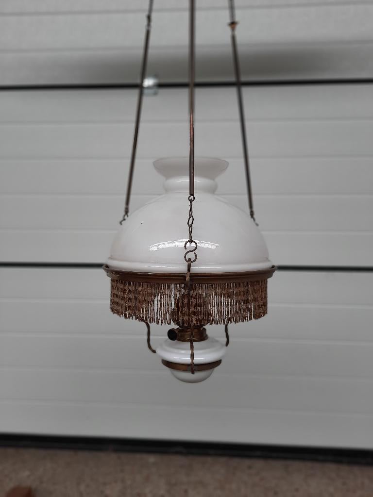 Antieke hangende olielamp van spoorwegvakbond CGSP, Antiek en Kunst, Ophalen of Verzenden