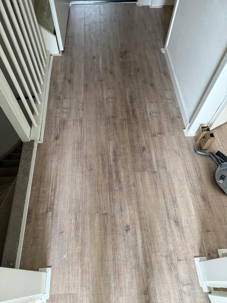 Klik pvc laminaat 40m2 compleet meenemen, Ophalen, 50 tot 150 cm, Zo goed als nieuw, 10 m² of meer