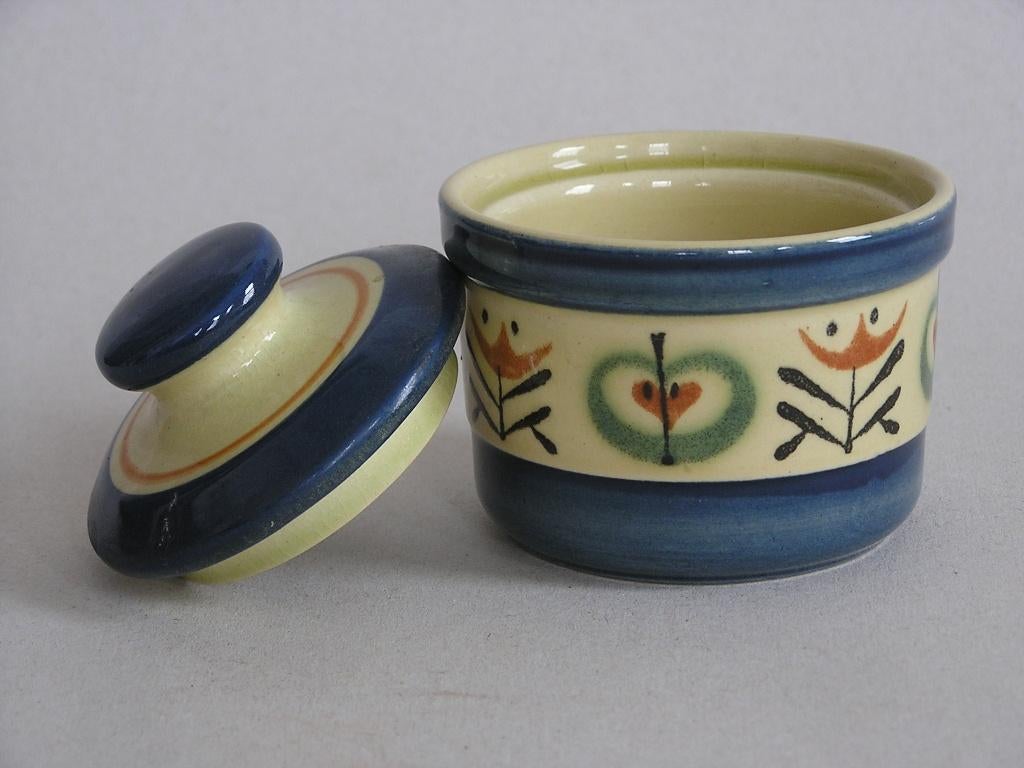 vintage potje cerafeu jasba marika germany aardewerk blauw., Huis en Inrichting, Keuken | Servies, Gebruikt, Overige typen, Ophalen of Verzenden