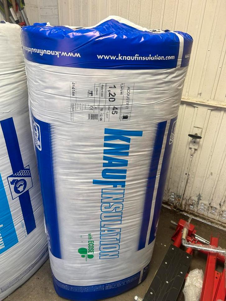 Knauf Acoustifit Glaswol Isolatie 45mm - 1 Pak, Doe-het-zelf en Verbouw, Isolatie en Afdichting, Nieuw, Vloerisolatie, Muurisolatie