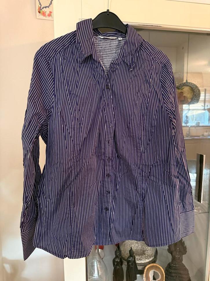 Miss Etam gestreepte blouse maat 46, Kleding | Dames, Blouses en Tunieken, Zo goed als nieuw, Maat 46/48 (XL) of groter, Blauw