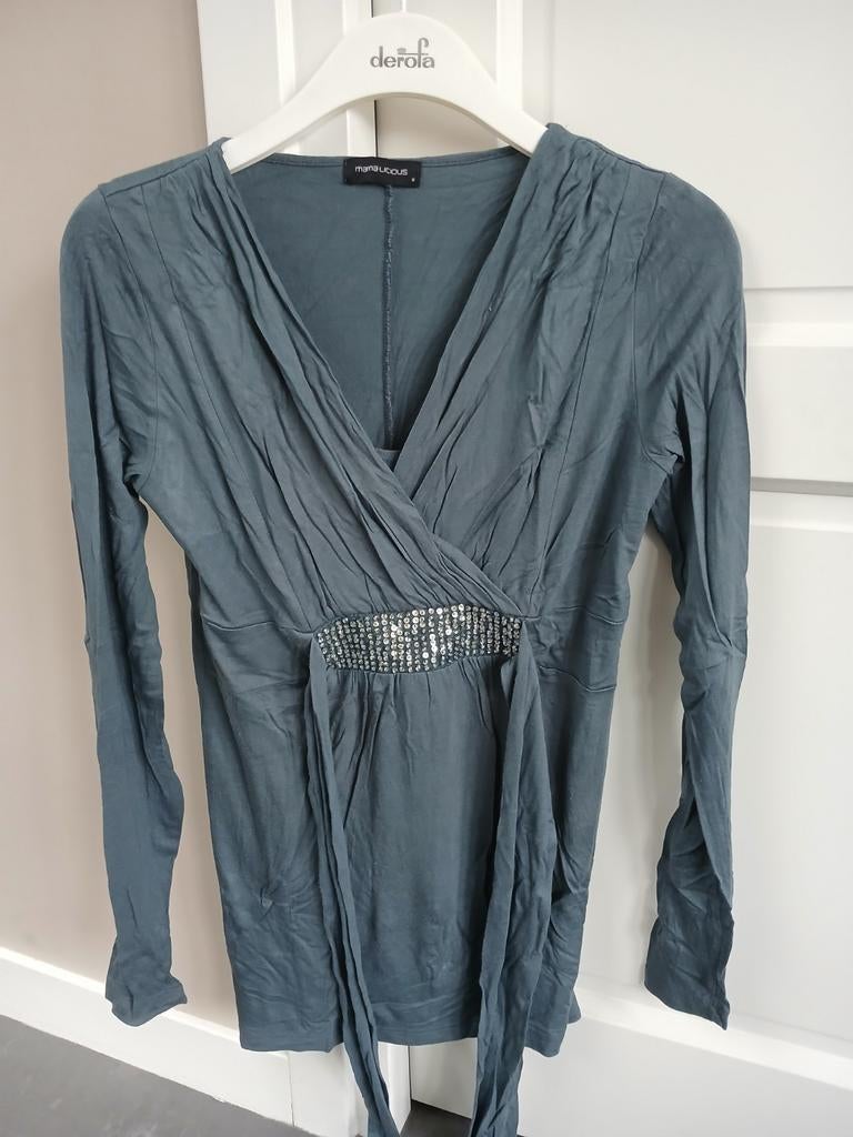 Positie top, Kleding | Dames, Positiekleding, Maat 38/40 (M), Blauw, Mamalicious, Zo goed als nieuw