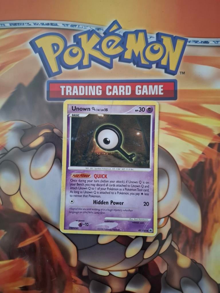 Unown 49/100 Diamond&Pearl Majestic Dawn pokemon kaart, Ophalen of Verzenden, Gebruikt, Losse kaart