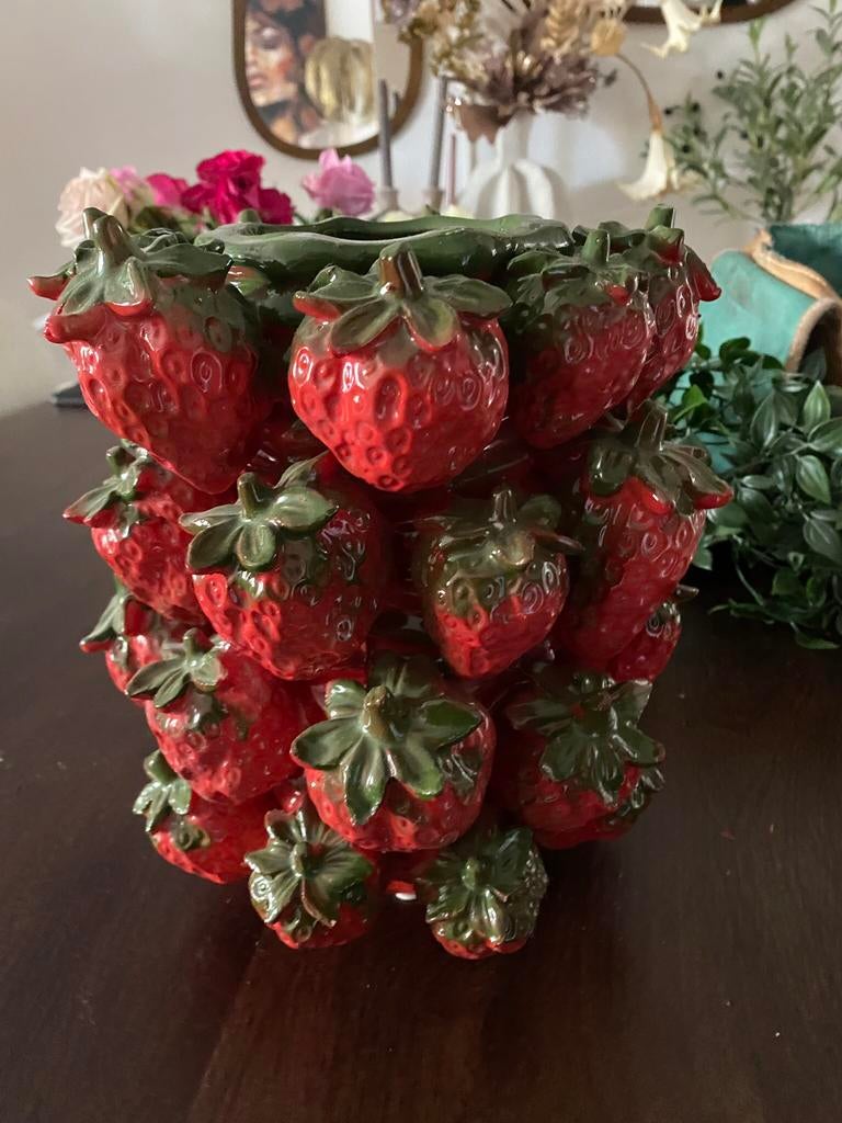 Aardbeien vaas, Ophalen, Gebruikt, Overige kleuren, Glas