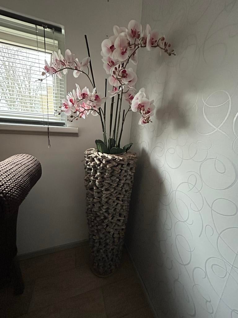 Hoge houten plantenpot - 102 cm - Binnen/Buiten, Ophalen, Overige materialen, Gebruikt, Overige kleuren