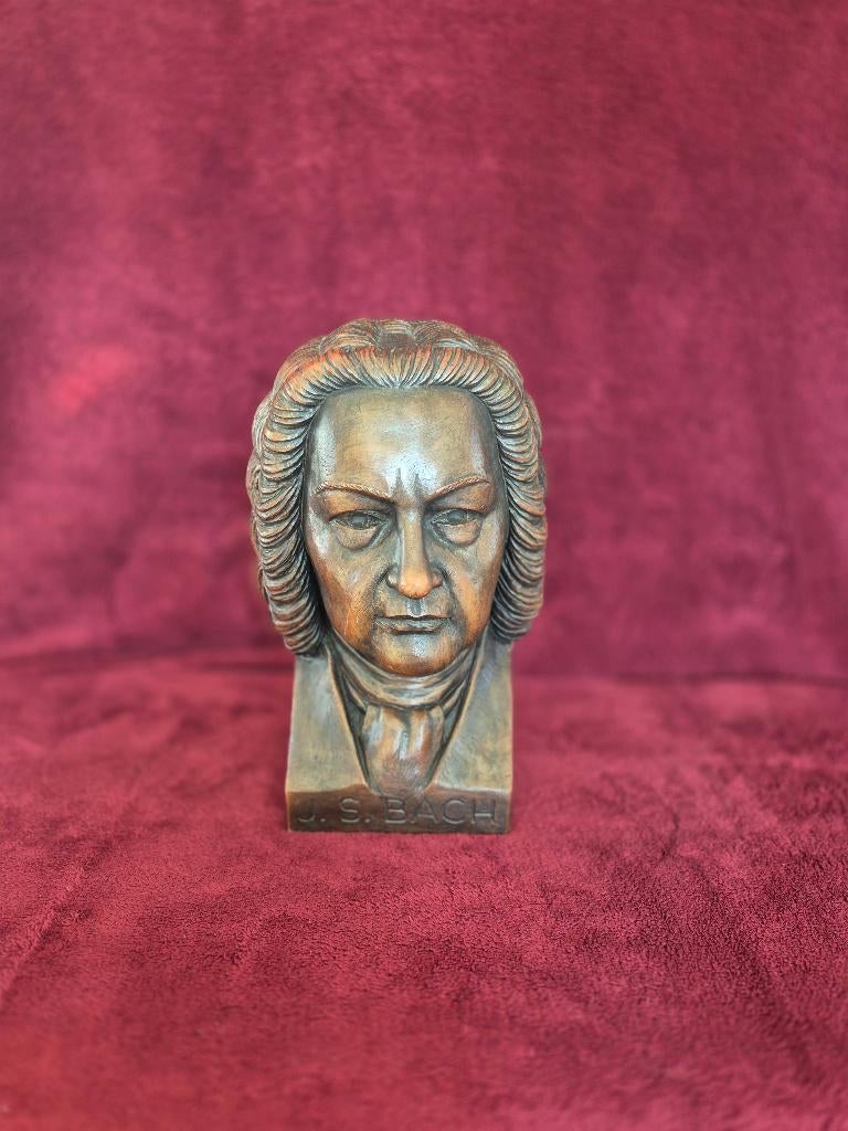 Bach buste, Antiek en Kunst, Ophalen, Buste, Gepatineerd, 20 - 50 cm