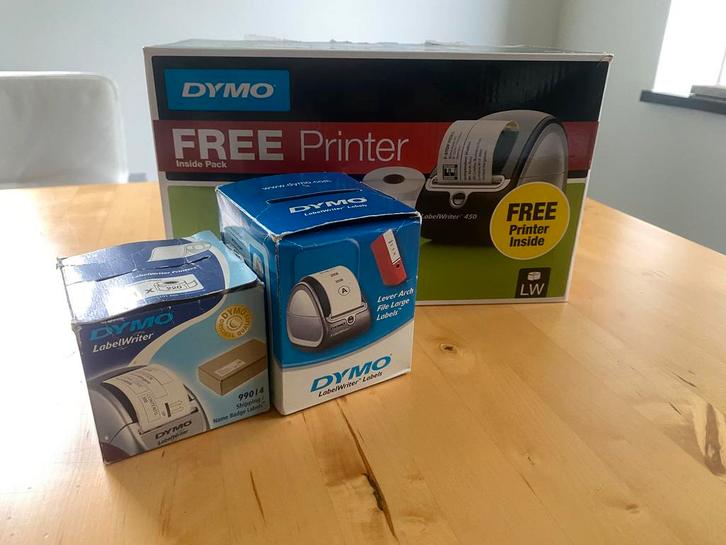 Labelprinter Dymo met labels ZGAN, Hobby en Vrije tijd, Elektronica-componenten, Zo goed als nieuw, Ophalen of Verzenden