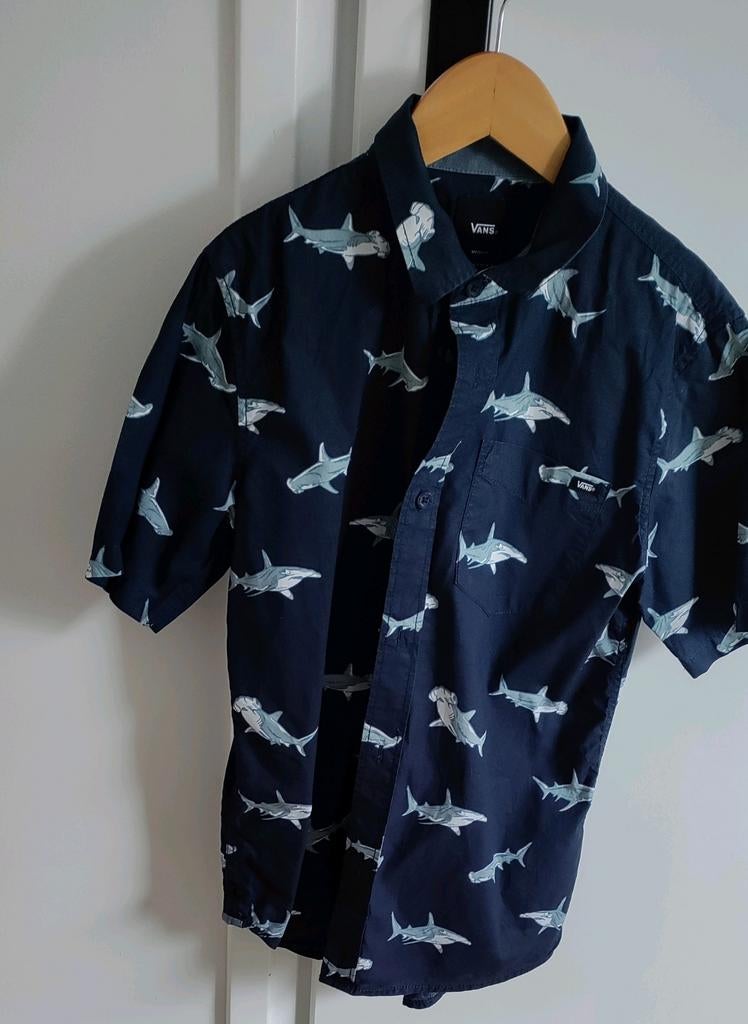 Vans blouse haaien maat M medium (140 / 146), Kinderen en Baby's, Kinderkleding | Maat 140, Gebruikt, Vans, Overhemd of Blouse