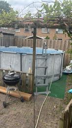 Groot opzetzwembad met ladder, 120 cm of meer, Gebruikt, Rond, 300 cm of meer