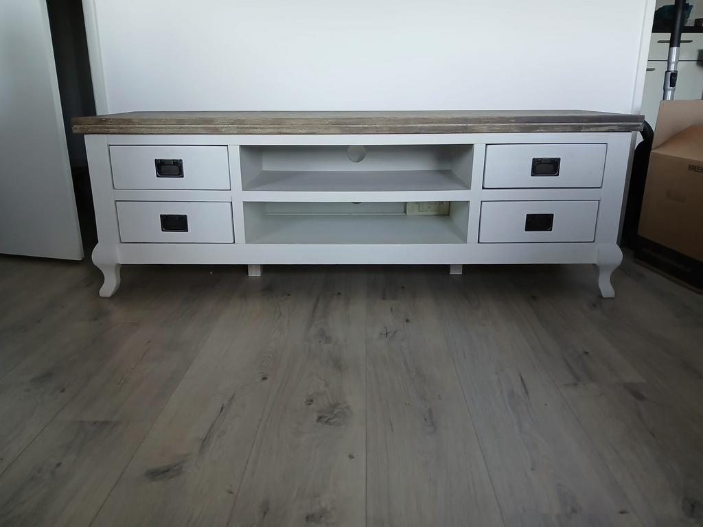 Tv meubel, Huis en Inrichting, Kasten | Televisiemeubels, Ophalen, Gebruikt, 100 tot 150 cm, Landelijk