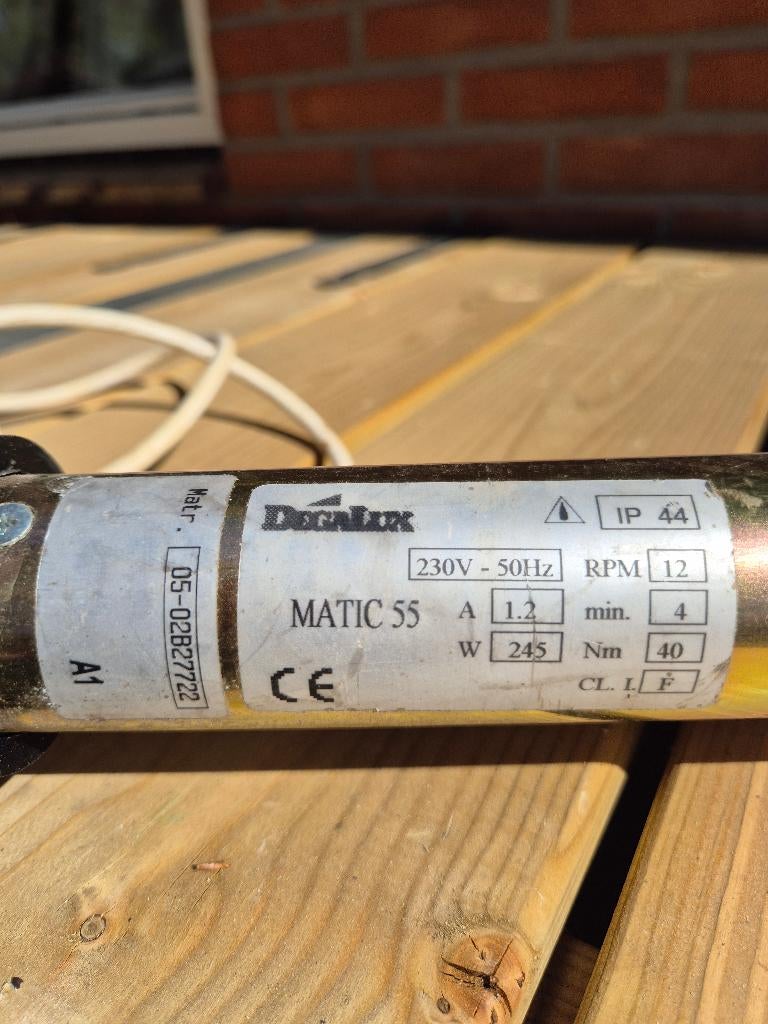 degalix elektra motor voor screen, Doe-het-zelf en Verbouw, Rolluiken, Ophalen, Gebruikt, Minder dan 100 cm, Minder dan 100 cm