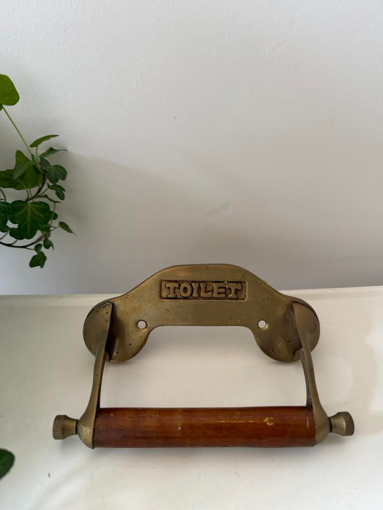 Messing toiletrolhouder, Antiek en Kunst, Ophalen of Verzenden