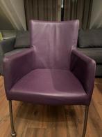 6 Lederen Eetkamerstoelen – Toledo Aubergine met Wieltjes, Huis en Inrichting, Stoelen, Ophalen, Gebruikt, Overige kleuren, Vijf, Zes of meer stoelen