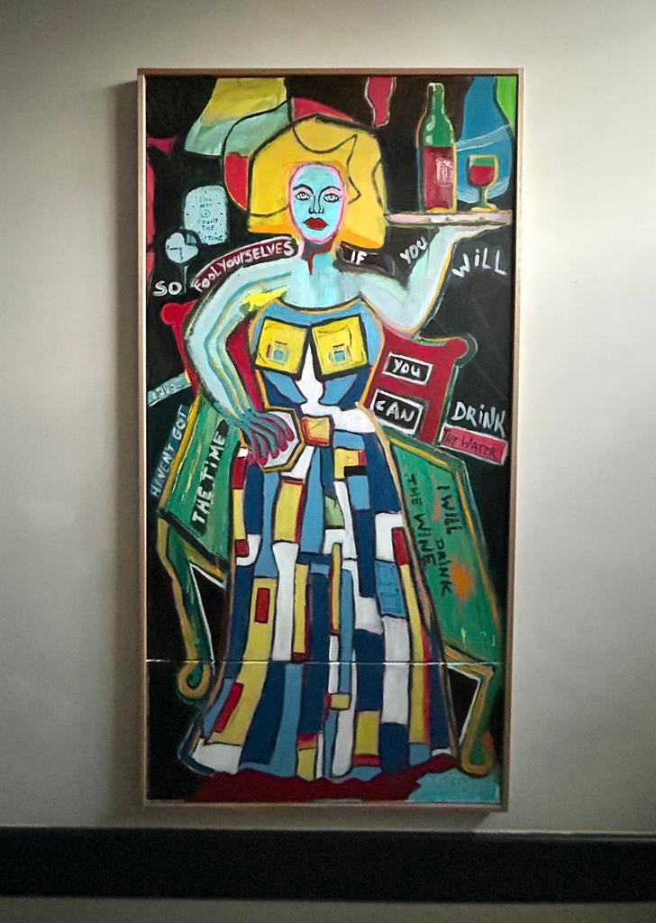 Waitress in Mondrian dress, Antiek en Kunst, Ophalen