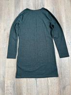 Donkergroene geribbelde jurk van Mango, maat L, Maat 42/44 (L), Ophalen of Verzenden, Zo goed als nieuw, Boven de knie