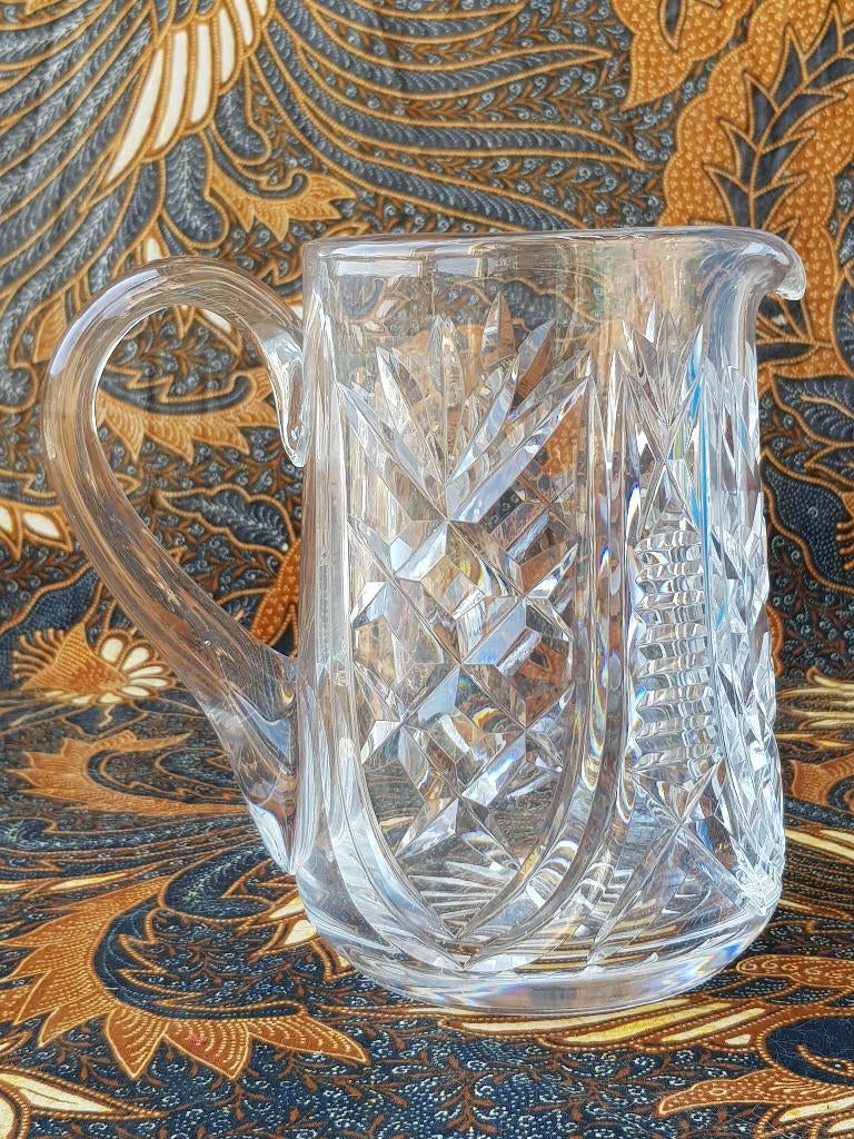 Mooie zware antieke schenkkan uit Engeland van kristal 16 cm, Antiek en Kunst, Antiek | Glas en Kristal, Ophalen of Verzenden
