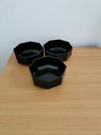 Zwarte glazen schaaltjes (vintage), Ophalen of Verzenden, Overige stijlen, Glas, Schaal of Schalen