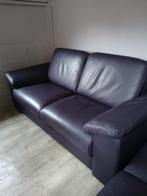 Leren banken 2x2 zits 1x voeten bank, Huis en Inrichting, Banken | Bankstellen, Ophalen of Verzenden, Zo goed als nieuw, 75 tot 100 cm