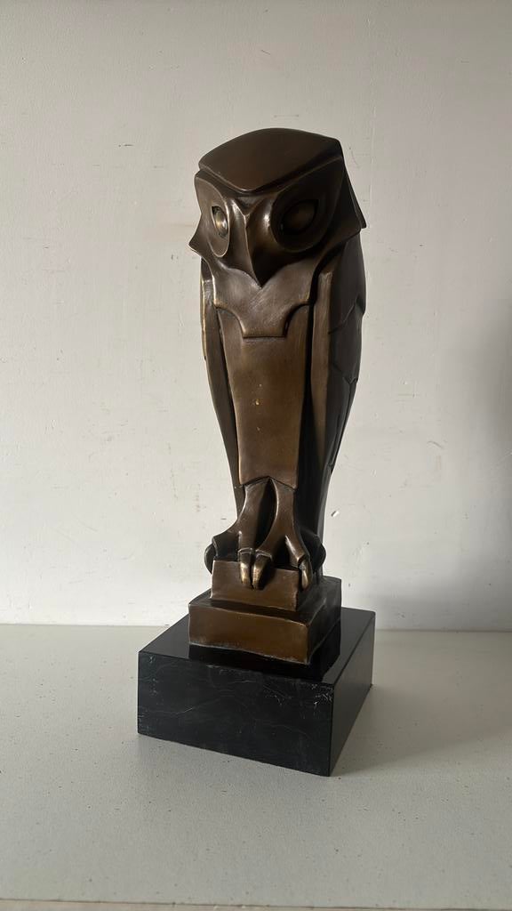 Grote bronzen uil, Antiek en Kunst, Ophalen of Verzenden