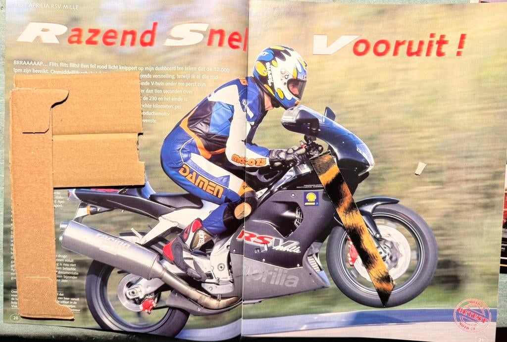 Test 1998 Aprilia RSV Mille, Verzenden, Zo goed als nieuw, Motoren
