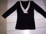T-SHIRT H&M zwart met witte hals, H&M, Zwart, Ophalen of Verzenden, Zo goed als nieuw