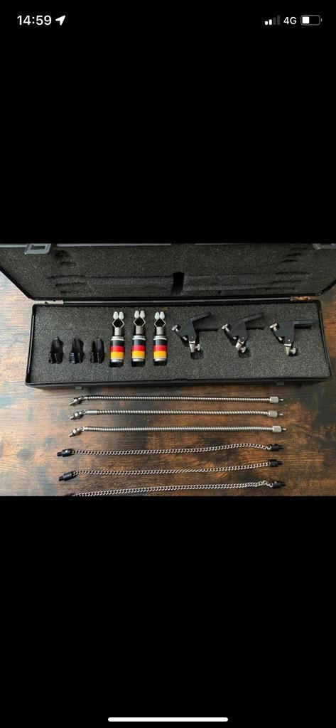 Solar German setje met PTFE lijn clips, Watersport en Boten, Hengelsport | Karpervissen, Zo goed als nieuw, Complete set, Ophalen of Verzenden