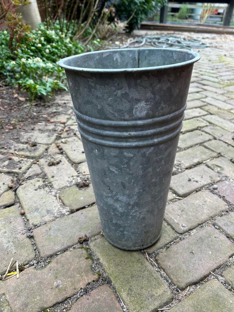 Plantenpot zink, Rond, Ophalen of Verzenden, Metaal, Minder dan 40 cm