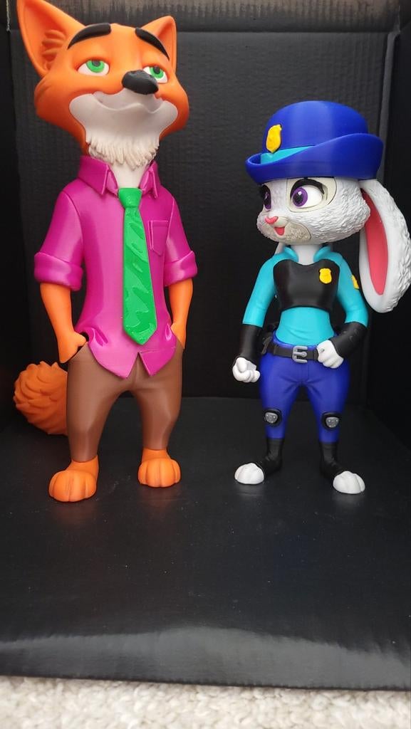 Zootropolis Nick Wilde & Judy Hopps 3D geprinte figuren, Ophalen of Verzenden, Nieuw