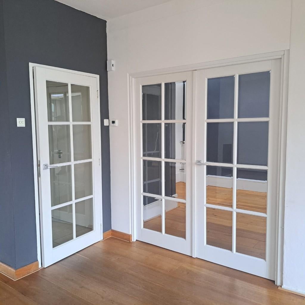 Witte (enkele) binnendeur met glas - nette staat, Doe-het-zelf en Verbouw, Deuren en Horren, Gebruikt, Binnendeur, 200 tot 215 cm