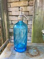 Vintage Sifon blauw glazen spuitfles Rotterdam soda fles, Antiek en Kunst, Curiosa en Brocante, Ophalen of Verzenden