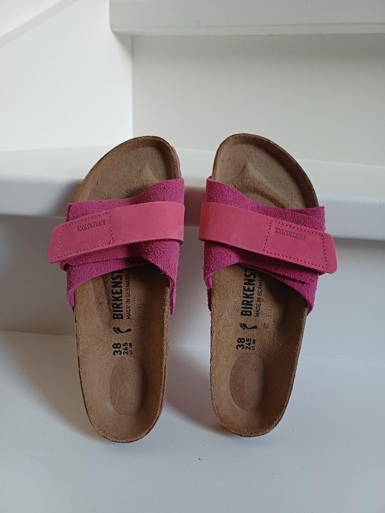 BIRKENSTOCK SLIPPERS LEER NIEUW MAAT 38 ROZE, Slippers, Nieuw, Ophalen of Verzenden, Roze