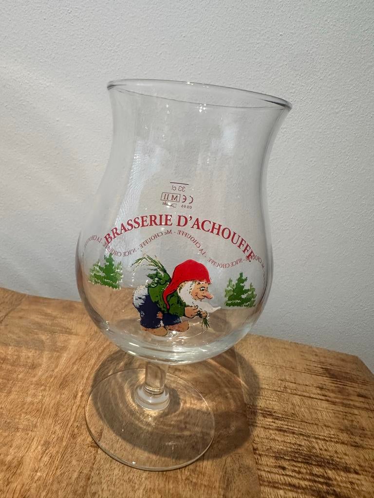 Brasserie d'Achouffe la chouffe Speciaal Bierglas 33 cl, Verzamelen, Biermerken, Ophalen of Verzenden, Gebruikt