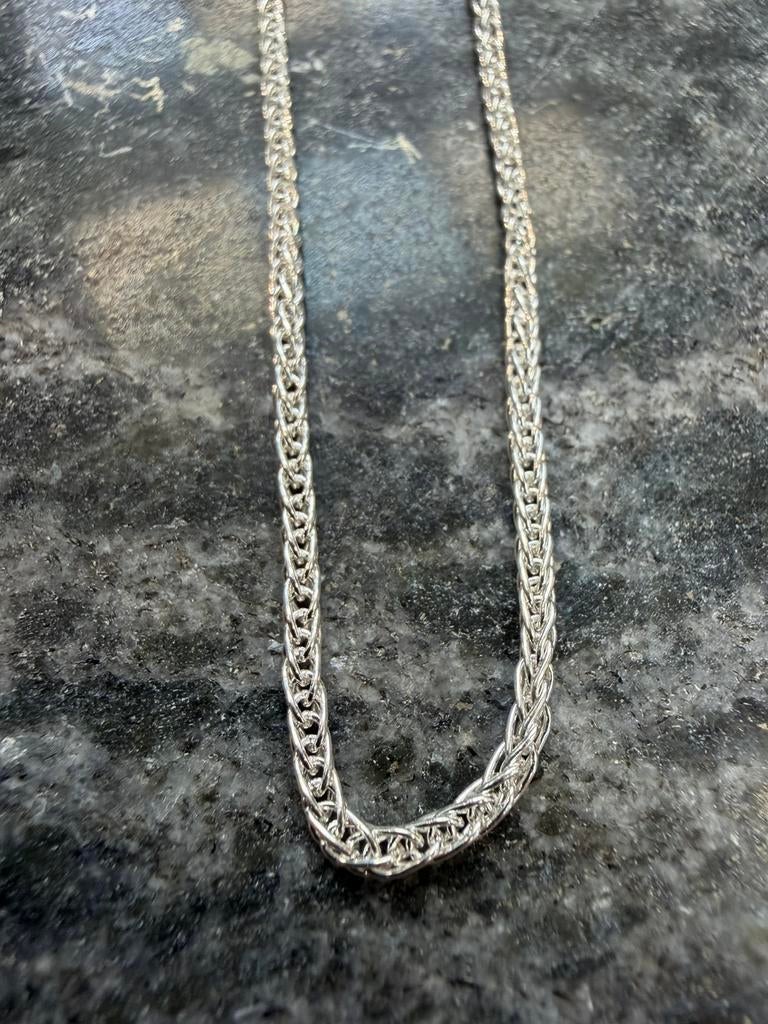 Prachtige 925 zilveren vossenstaart ketting, Ophalen of Verzenden, Zo goed als nieuw, Zilver