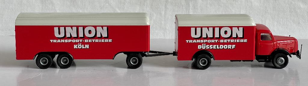 BREKINA: Henschel HS 140 "Union Transport Betriebe", Ophalen of Verzenden, Zo goed als nieuw, Bus of Vrachtwagen, Brekina