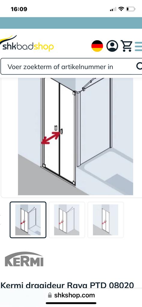 Douchedeur Design KERMI RAYA  nieuw in doos, Ophalen, Nieuw, Douche