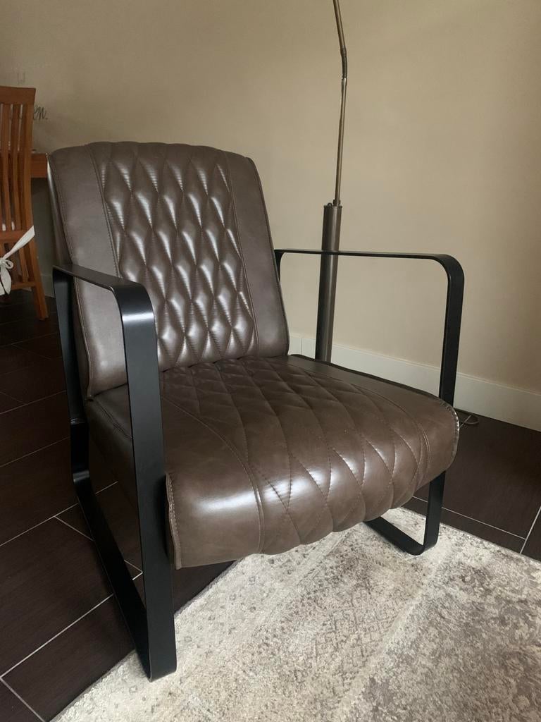 Fauteuil, Huis en Inrichting, Fauteuils, Ophalen, Gebruikt, 75 tot 100 cm, Leer