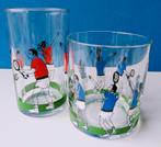Retro fris water - whisky glazen/voor TENNIS liefhebber, Glas of Glazen, Gebruikt, Ophalen of Verzenden, Glas