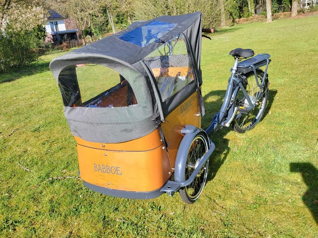 Babboe Curve E  bakfiets (elektrisch), Fietsen en Brommers, Fietsen | Bakfietsen, Ophalen, Gebruikt, 4 kinderen of meer, Huif