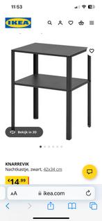 Zwart nachtkastje nog nieuw in doos, Ophalen, Minder dan 45 cm, Metaal of Aluminium, Nieuw