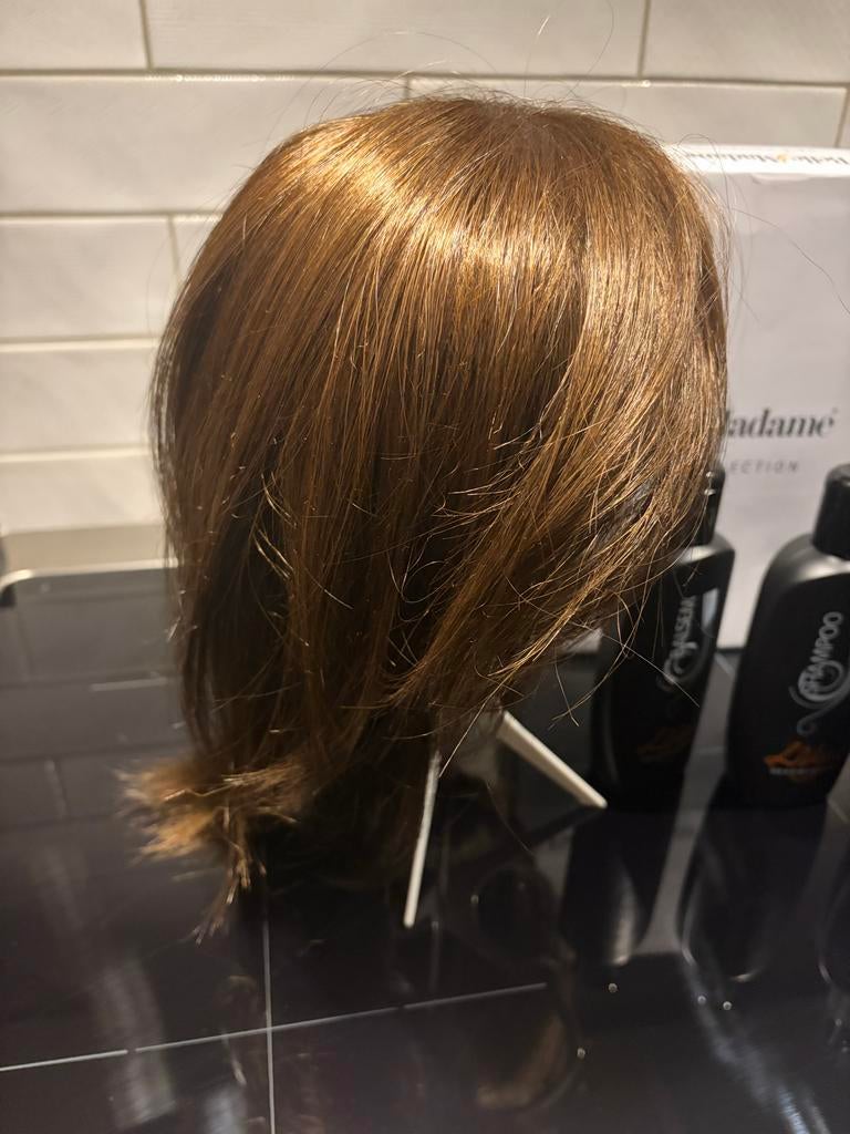 Kunstvezel topper haar met klemmetjes (als nieuw) 🌻, Sieraden, Tassen en Uiterlijk, Uiterlijk | Haarverzorging, Ophalen of Verzenden