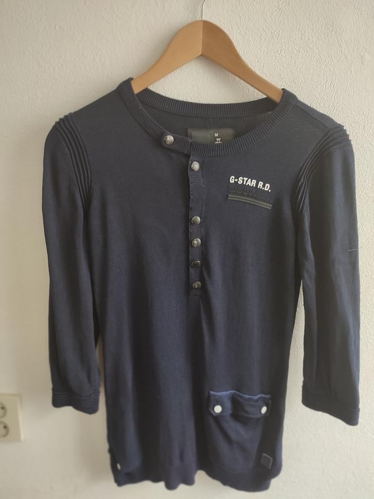 G Star trui truitje top pullover  7/8 mouw M marineblauw, Maat 38/40 (M), Blauw, Ophalen of Verzenden, Gedragen