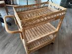 Vintage Rotan Serveerwagen, Ophalen of Verzenden, Gebruikt