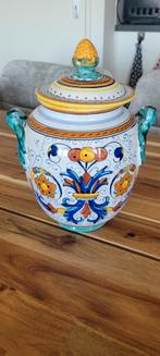 Gedecoreerde vaas met deksel, Ophalen of Verzenden