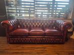 Chesterfield 3 zitter oxblood rood bank, Ophalen, 75 tot 100 cm, Tweepersoons