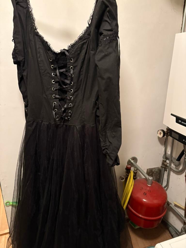 Cothic jurk met onderok, Kleding | Dames, Gelegenheidskleding, Overige typen, Verzenden, Zwart, Maat 46/48 (XL) of groter