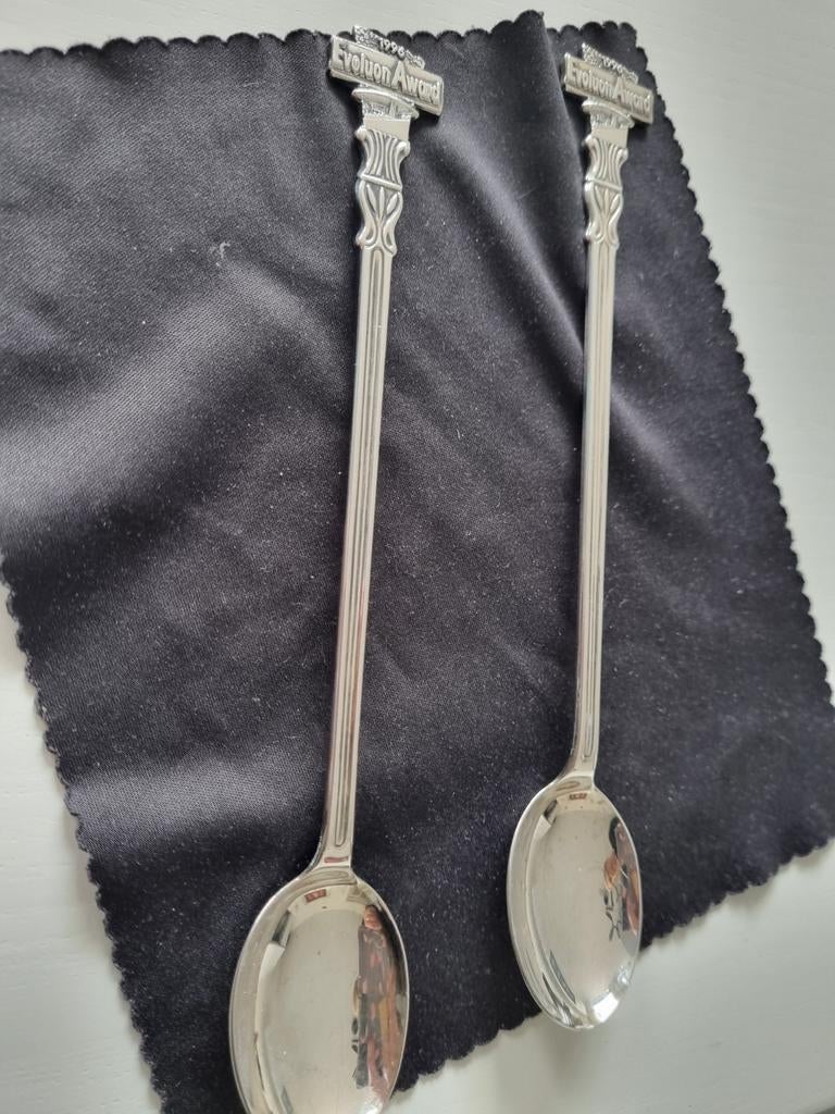 2 lepels Philips Evoluon Award uit 1996. 18 cm lang, Ophalen of Verzenden